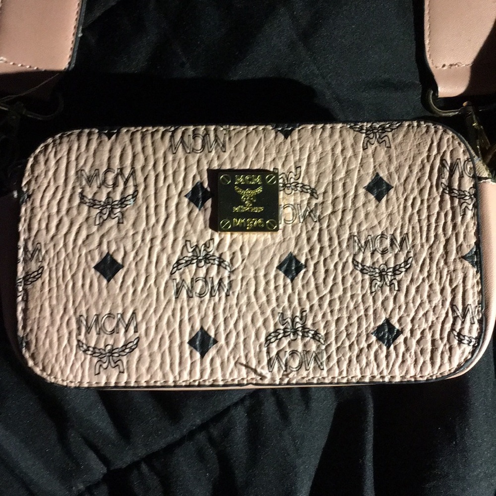 MCM powdered pink crossbody purse
